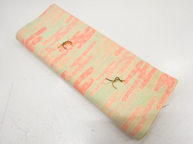 JAPANESE KIMONO / ANTIQUE BOLT FOR JUBAN / EGASUMI & SAKURA